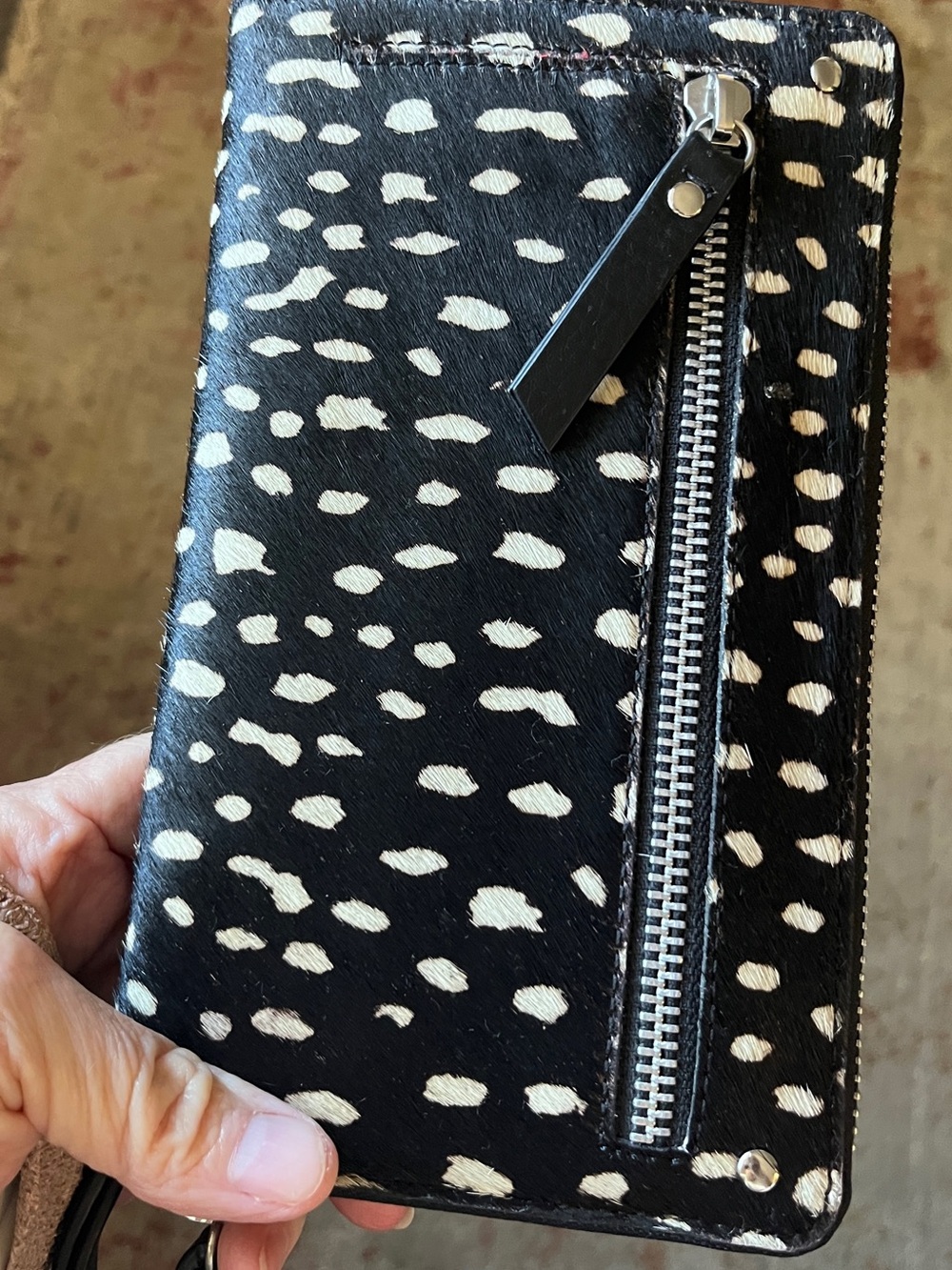 Latico Tulum Wallet. Brand New. Black & Ivory Spot Wristlet Clutch Sleek Leather - Picture 9 of 10